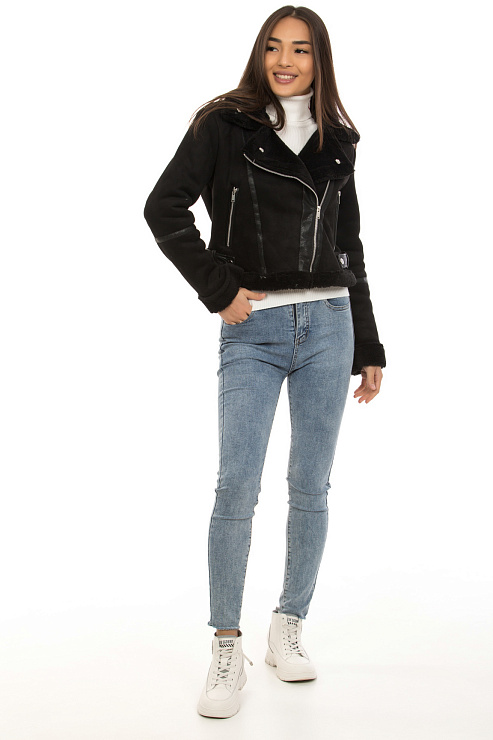 CHEER&DUCK/ КОЖА 2025 2118 ЧЕРН. Дубленка женская CHEERDUCK цвет Черный