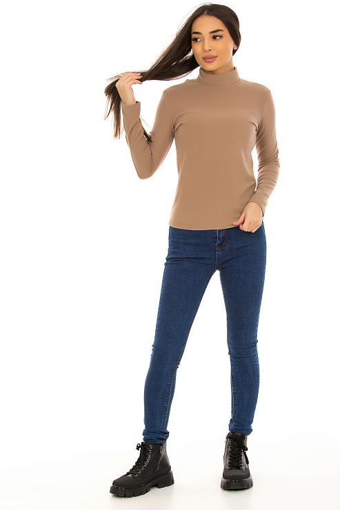 YY.SHOP 9321 КОРИЧ. Водолазка женская CHEERDUCK цвет Коричневый