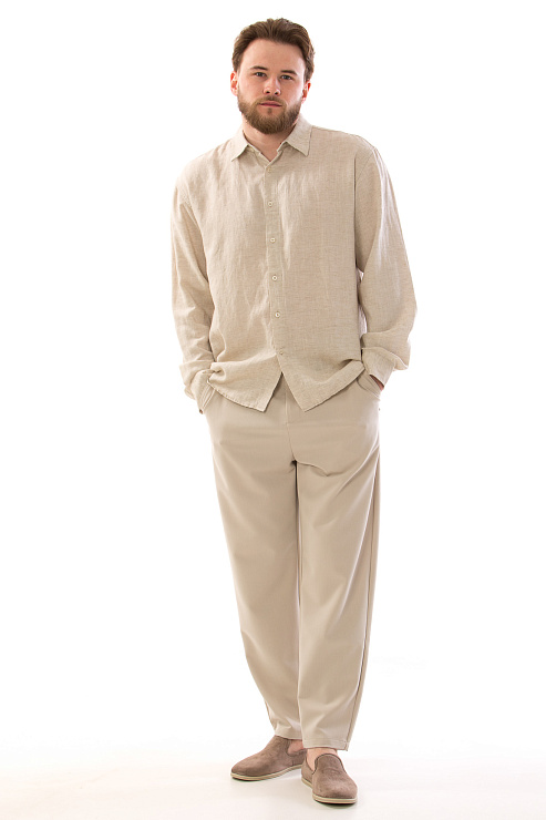 CHEERDUCK/4070 8127 БЕЖЕВЫЙ Рубашка мужская CHEERDUCK цвет Бежевый