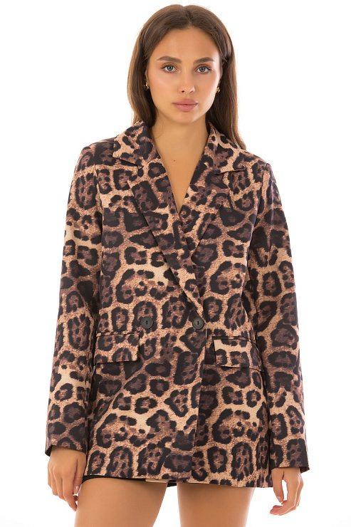CHEERDUCK/MUD 9110 ЛЕОПАРД. Пиджак женский CHEERDUCK цвет Леопардовый