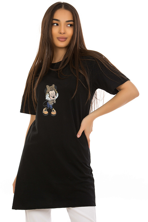 SAM SAM 0002 ЧЕРНЫЙ Футболка женская CHEERDUCK цвет Черный