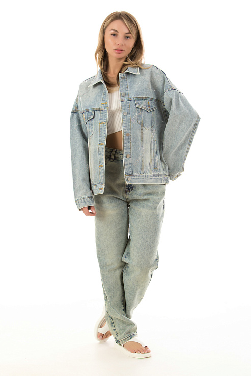 CHEERDUCK/2025 10670 ГОЛУБОЙ Куртка джинсовая CHEERDUCK цвет Голубой