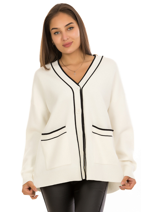 CHEERDUCK/11011 2395 БЕЛЫЙ Кардиган женский CHEERDUCK цвет Белый