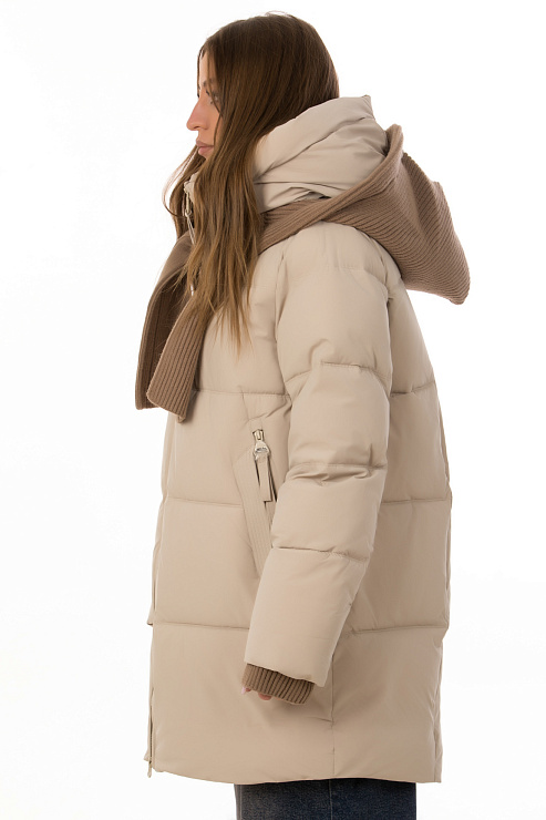 TOWMY С425 БЕЖЕВЫЙ Пуховик женский TOWMY цвет Бежевый