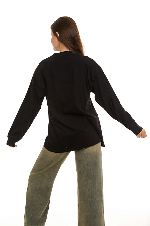 CHEERDUCK/2C19 808 ЧЕРНЫЙ Лонгслив женский CHEERDUCK цвет Черный