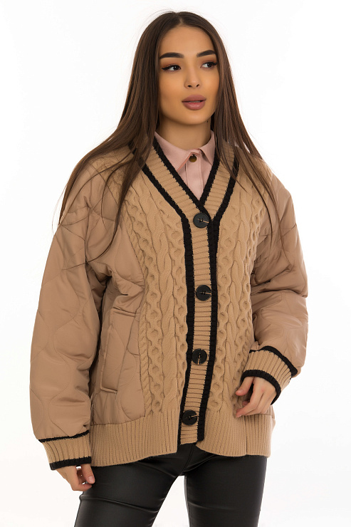 CHEERDUCK/2C19 402 КОРИЧН. Бомбер женский CHEERDUCK цвет Коричневый