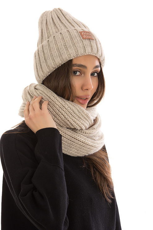 Шапка+снуд CHEERDUCK цвет Бежевый