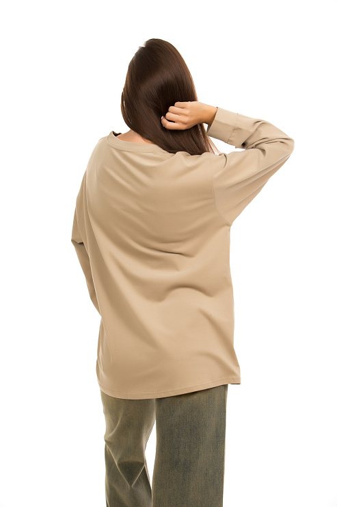 CHEERDUCK/2C19 808 БЕЖЕВЫЙ Лонгслив женский CHEERDUCK цвет Бежевый