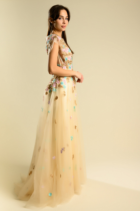 BELLABOA 1012 БЕЖЕВЫЙ Вечернее платье BELLABOA цвет Бежевый