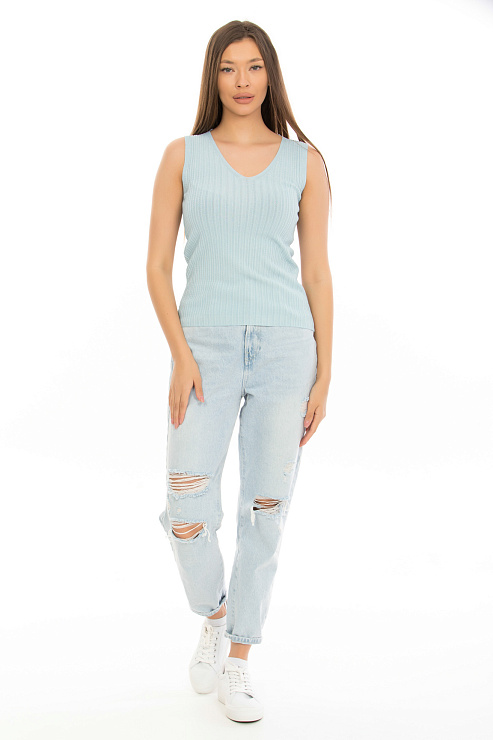 CHEER&DUCK/2C108 L0381 ГОЛУБ. Майка женская CHEERDUCK цвет Голубой