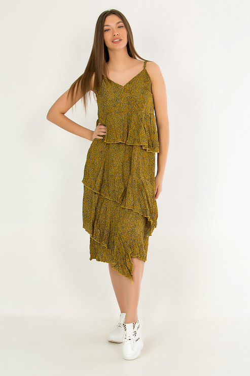 CHEER&DUCK/XW 22-7 ГОРЧИЧН. Сарафан женский CHEERDUCK цвет Желтый