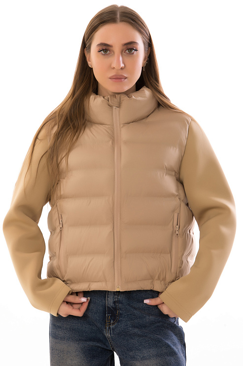 CHEERDUCK/2025 8823 БЕЖЕВЫЙ Куртка женская CHEERDUCK цвет Бежевый