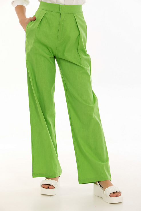 CHEERDUCK/2C19 6365 САЛАТОВЫЙ Брюки женские классические CHEERDUCK цвет Зеленый