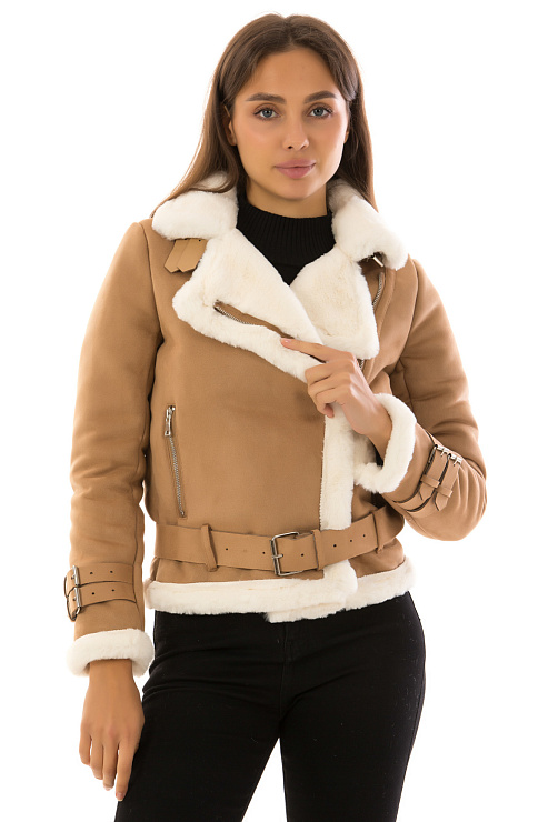 CHEERDUCK/2030 F2141 КОРИЧНЕВЫЙ Дубленка женская CHEERDUCK цвет Коричневый