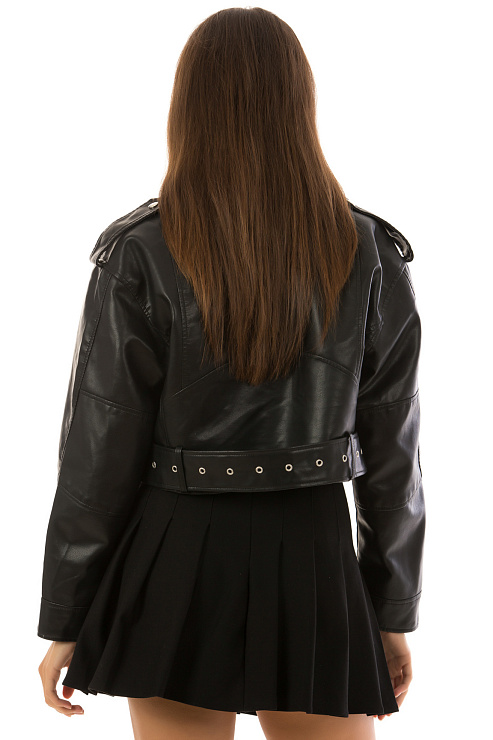 CHEERDUCK/2030 K2359 ЧЕРНЫЙ Куртка кожаная женская CHEERDUCK цвет Черный