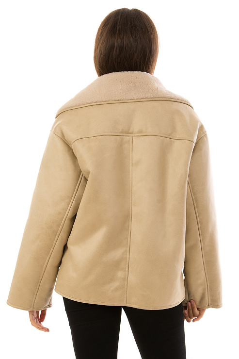 CHEERDUCK/2030 736-6 БЕЖЕВЫЙ Дубленка женская CHEERDUCK цвет Бежевый