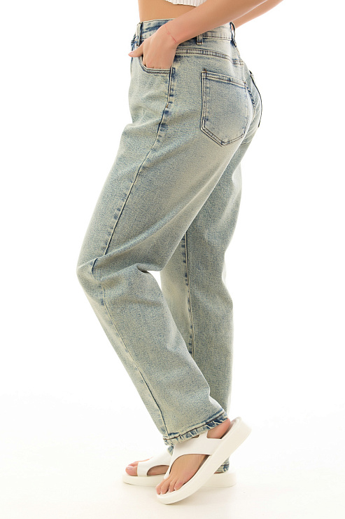 Fashion A-8184 ГОЛУБОЙ Джинсы женские FASHION цвет Голубой