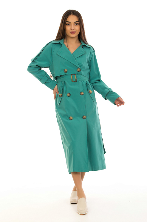 CHEERDUCK/NUR 531 ЗЕЛЕНЫЙ Тренч женский CHEERDUCK цвет Зеленый