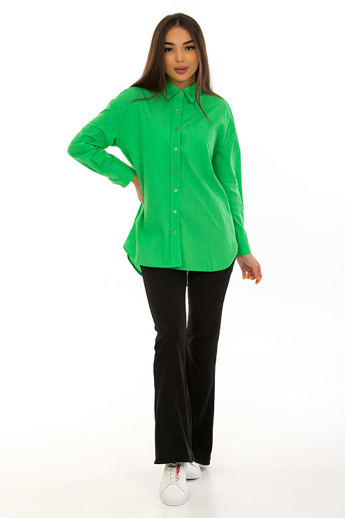 CHEERDUCK/2C19 263-1 ЗЕЛЕНЫЙ Рубашка женская CHEERDUCK цвет Зеленый