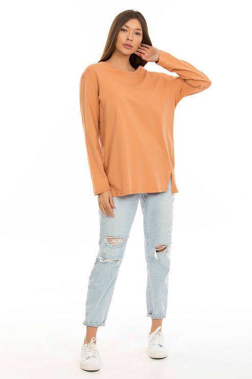 YY.SHOP 9290 КОРИЧН. Лонгслив CHEERDUCK цвет Оранжевый