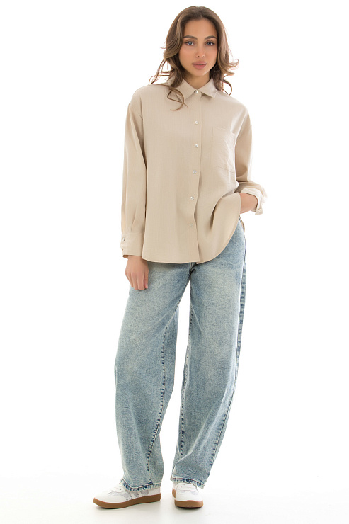 CHEERDUCK/2C19 245346 БЕЖЕВЫЙ Рубашка женская CHEERDUCK цвет Бежевый