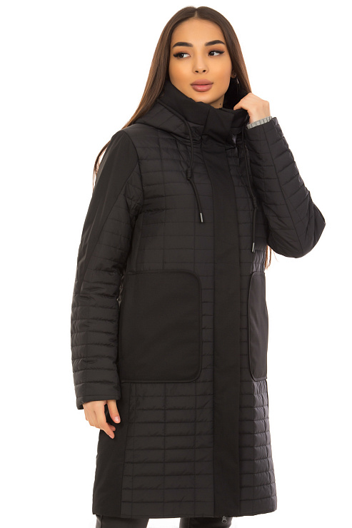 TOWMY 6218 ЧЕРНЫЙ Плащ женский TOWMY цвет Черный