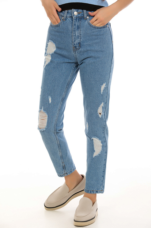 CHEERDUCK 6659 ГОЛУБОЙ Джинсы женские CHEERDUCK цвет Голубой