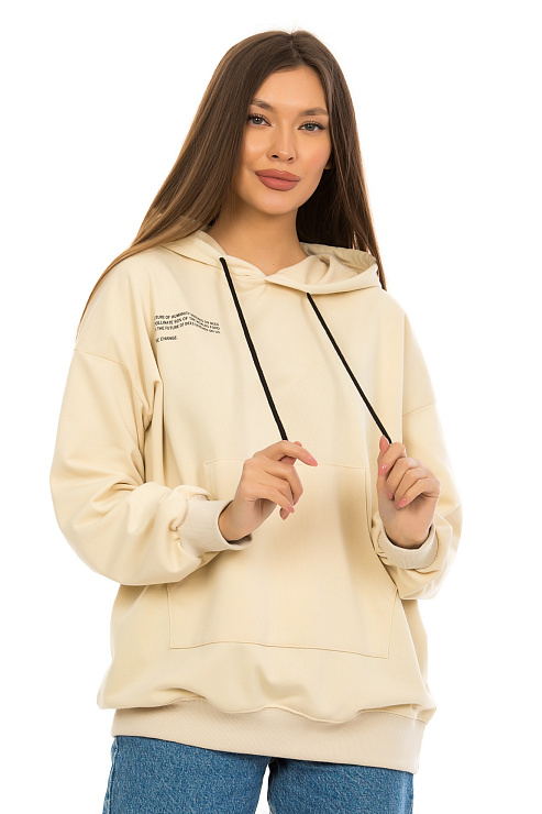 SHI FA MAN 8848 БЕЖ. Худи женское SHI FA MAN цвет Бежевый