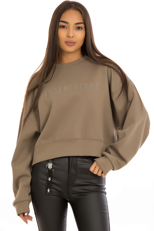 CHEERDUCK/GuaZ 1302 Т.КОРИЧНЕВЫЙ Свитшот женский CHEERDUCK цвет Коричневый