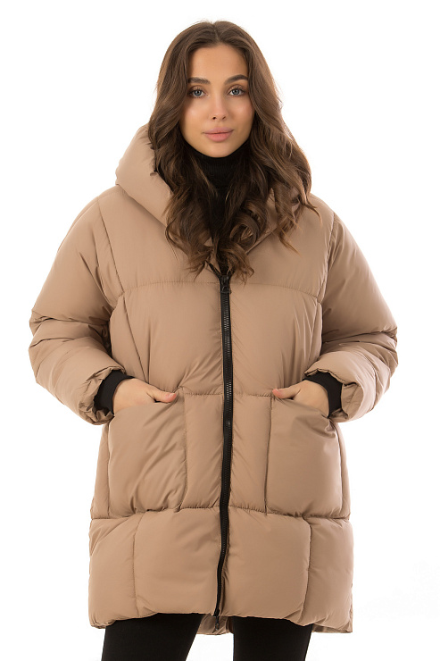 CHEERDUCK/MUD 02-1 БЕЖЕВЫЙ Пуховик женский CHEERDUCK цвет Бежевый