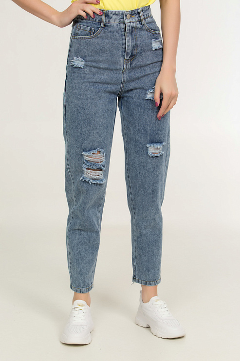 CHEER&DUCK/2025 5056 СИН. Джинсы женские CHEERDUCK цвет Синий