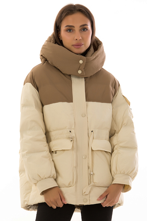 CHEERDUCK/2030 6884 БЕЖЕВЫЙ Куртка женская CHEERDUCK цвет Бежевый