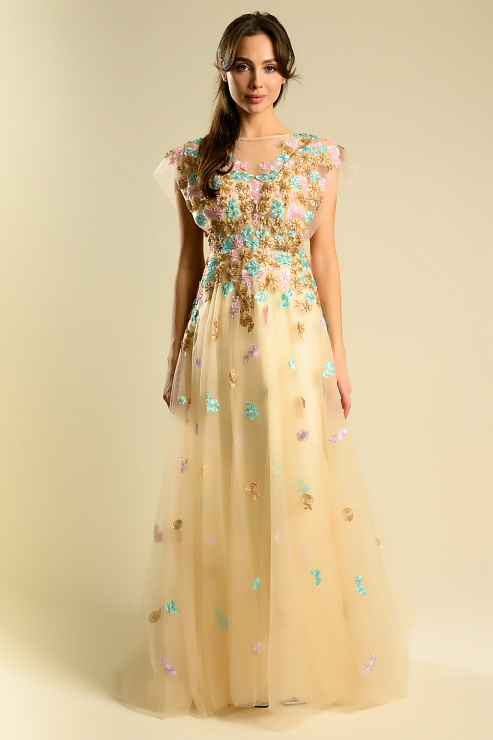 BELLABOA 1012 БЕЖЕВЫЙ Вечернее платье BELLABOA цвет Бежевый