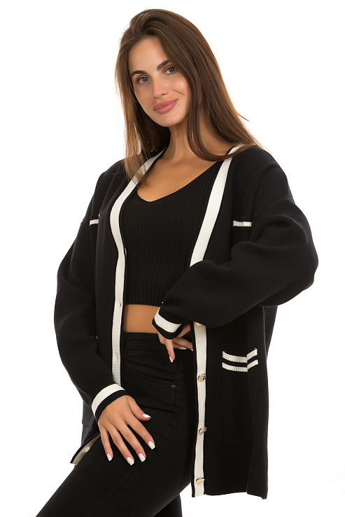 CHEERDUCK/11011 5532 ЧЕРНЫЙ Кардиган женский CHEERDUCK цвет Черный