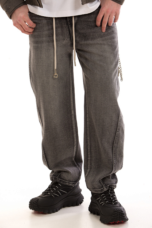 CHEERDUCK/4070 40363-1 СЕРЫЙ Джинсы мужские CHEERDUCK цвет Серый