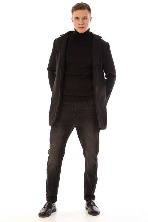 CHEERDUCK/6088 1511-67 ЧЕРНЫЙ Пальто мужское CHEERDUCK цвет Черный