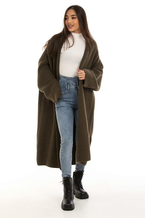 CHEER&DUCK/2C122 8813 ХАКИ Кардиган женский CHEERDUCK цвет Хаки