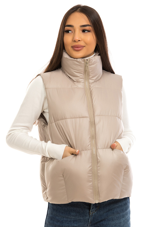 CHEERDUCK/2030 2662 БЕЖЕВЫЙ Жилет женский CHEERDUCK цвет Бежевый