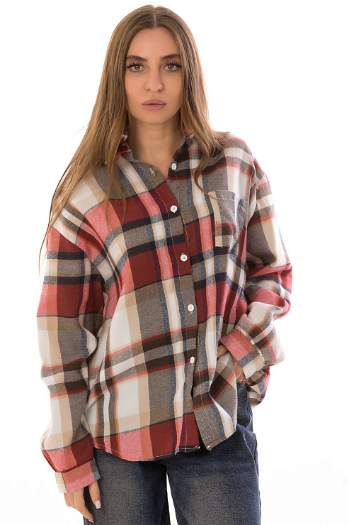 Fashion R-2008 КРАСНЫЙ Рубашка женская FASHION цвет Красный