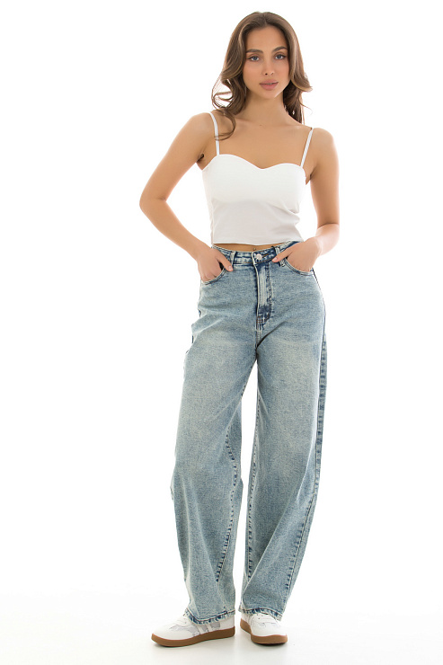 Fashion A-9997 ГОЛУБОЙ Джинсы женские FASHION цвет Голубой