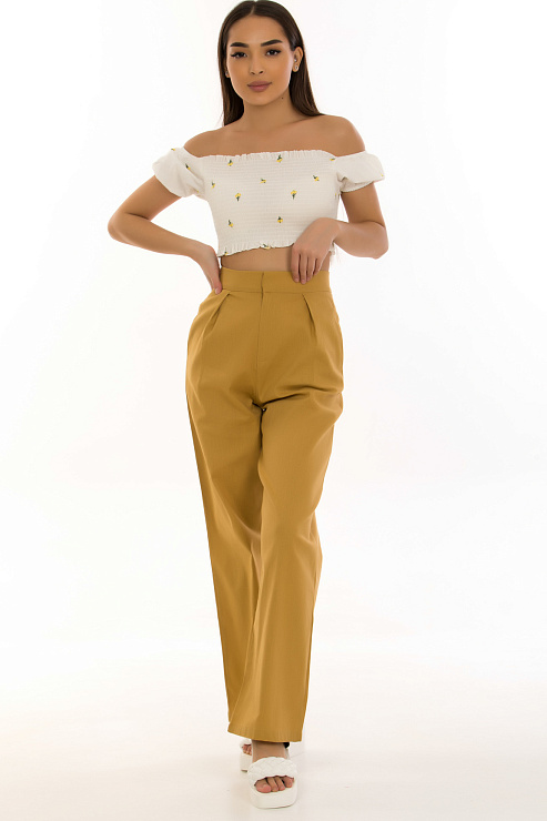 CHEERDUCK/2C19 6365 КОРИЧНЕВЫЙ Брюки женские классические CHEERDUCK цвет Коричневый