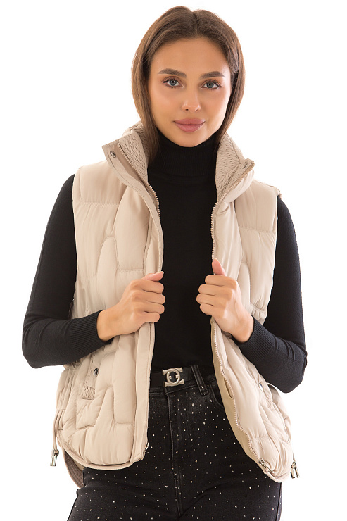 CHEERDUCK/2C22 601 БЕЖЕВЫЙ Жилет женский CHEERDUCK цвет Бежевый