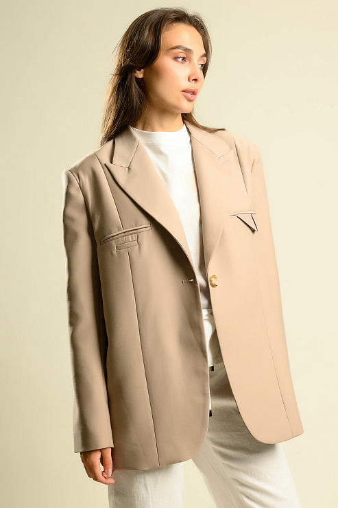 BELLABOA 111-300 БЕЖЕВЫЙ Пиджак женский BELLABOA цвет Бежевый