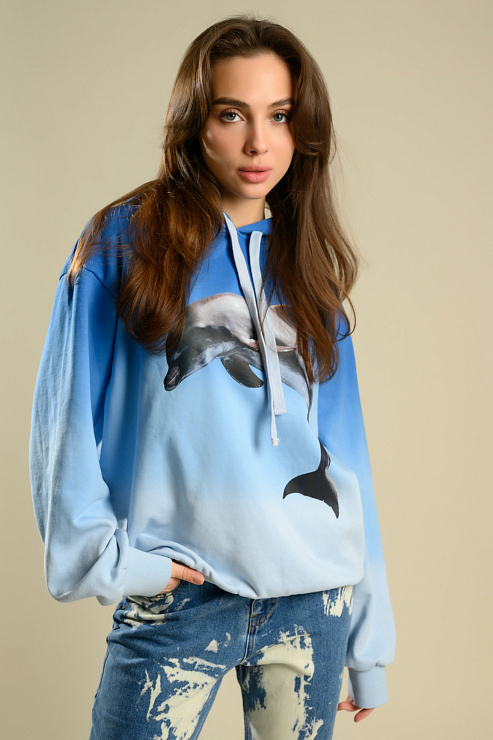 BELLABOA 111-263 ГОЛУБОЙ Худи женское BELLABOA цвет Голубой