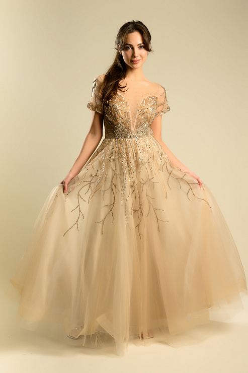 BELLABOA 1004 БЕЖЕВЫЙ Вечернее платье BELLABOA цвет Бежевый