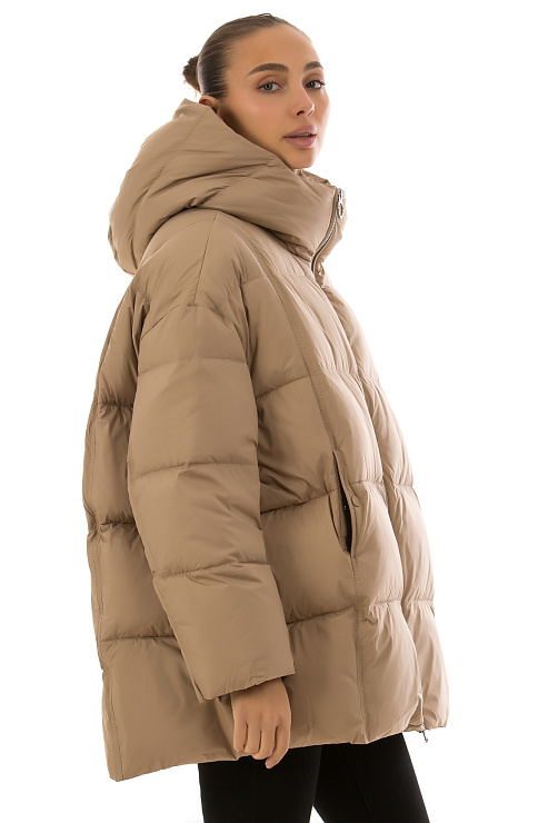 TOWMY A028 БЕЖЕВЫЙ Пуховик женский TOWMY цвет Бежевый