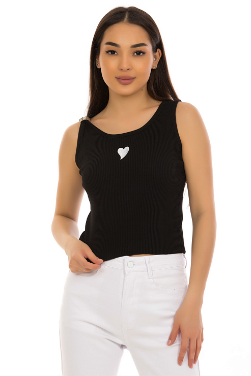 CHEERDUCK/zhinvpopvlor 3611 ЧЕРНЫЙ Топ женский CHEERDUCK цвет Черный