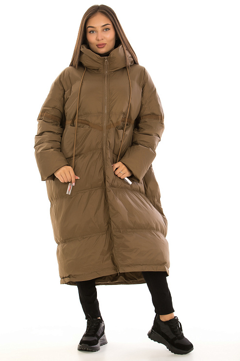 CHEERDUCK/2C22 G19-1 КОРИЧНЕВЫЙ Пуховик женский CHEERDUCK цвет Коричневый