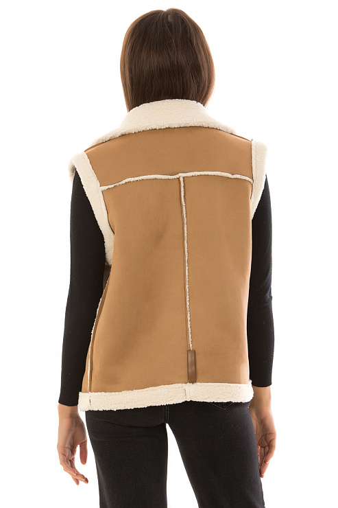 CHEERDUCK/2C22 1707 КОРИЧНЕВЫЙ Жилет женский CHEERDUCK цвет Коричневый