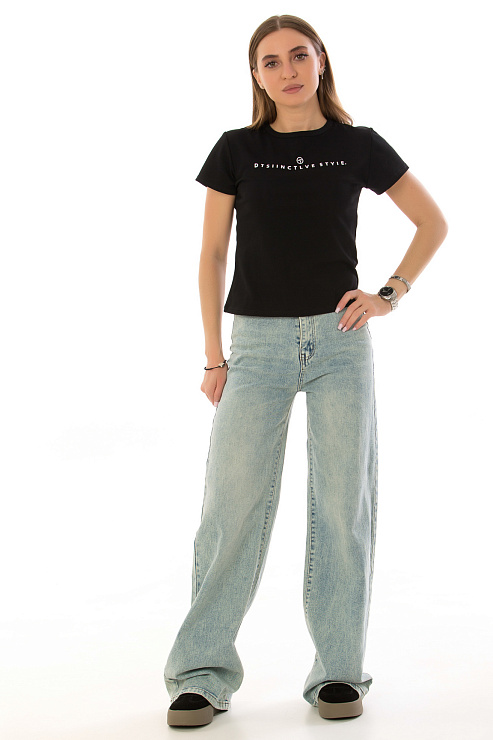 Fashion 2902 ГОЛУБОЙ Джинсы женские FASHION цвет Голубой